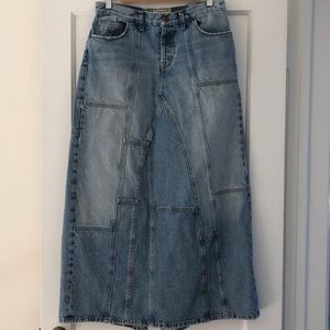 CURRENT/ELLIOT The DIY Patchwork Denim Maxi Skirt